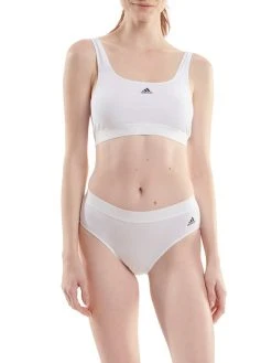 ADIDAS Cotton Logo Sport Bra -SPANX-Shop Adidas Smart Cotton Solid Bustier weiss 4A7H11 192 2