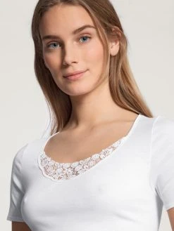 Calida Feminin Sense Kurzarm-Top -SPANX-Shop Calida Feminin Sense Shirt kurzarm weiss 14451 001 3