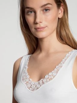 Calida Feminin Sense Tank-Top, V-Neck -SPANX-Shop Calida Feminin Sense Tank Top weiss 12451 001 3
