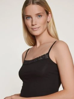 Calida Natural Comfort Lace Spaghetti-Top -SPANX-Shop Calida Natural Comfort Lace Spaghetti Top schwarz 10156 992 2