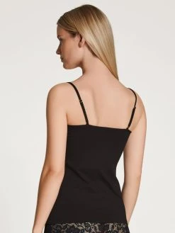 Calida Natural Comfort Lace Spaghetti-Top -SPANX-Shop Calida Natural Comfort Lace Spaghetti Top schwarz 10156 992