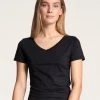 Calida Natural Joy Kurzarm-Shirt, V-Neck -SPANX-Shop Calida Natural Joy Kurzarm Shirt schwarz 14455 992