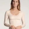 Calida Richesse Lace Langarm-Shirt Aus Wolle & Seide