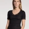 Calida Richesse Lace Kurzarm-Shirt -SPANX-Shop Calida Richesse Lace Shirt kurzarm T Shirt schwarz 14990 996