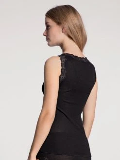 Calida Richesse Lace Top Ohne Arm, Wolle & Seide -SPANX-Shop Calida Richesse Lace Tank Top schwarz 12990 996 1