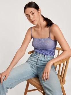 Calida Sensual Secrets Spaghetti-Top Mit Breitem Spitzensaum -SPANX-Shop Calida Sensual Secrets Spaghetti Top mit breitem Spitzensaum violett 11531 371 4