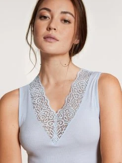 Calida Silky Wool Glam Tank-Top -SPANX-Shop Calida Silky Wool Glam Tank Top blau 12059 521 3