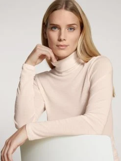 Calida True Confidence Langarm-Shirt Mit Rollkragen Aus Wolle-Seide -SPANX-Shop Calida True Confidence Langarm Shirt mit Rollkragen aus Wolle Seide beige 15335 090 4