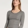 Calida True Confidence Langarm-Shirt Aus Wolle-Seide -SPANX-Shop Calida True Confidence Shirt Langarm aus Wolle Seide grau 15435 857