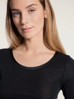 Calida True Confidence Kurzarm-Shirt Aus Wolle-Seide -SPANX-Shop Calida True Confidence Shirt kurzarm T Shirt schwarz 14535 996 3