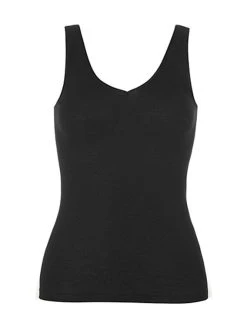 HANRO Woolen Silk Top Mit V-Ausschnitt -SPANX-Shop HANRO Woolen Silk Top schwarz 071416 0018 2