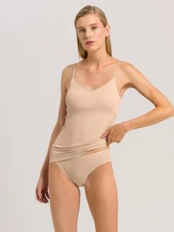 HANRO Cotton Seamless Spaghetti-Top Mit Cups -SPANX-Shop Hanro Cotton Seamless Spaghetti Top mit Cups beige 071605 0274 2