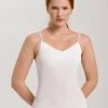 HANRO Cotton Seamless Spaghetti-Top Mit Cups -SPANX-Shop Hanro Cotton Seamless Spaghetti Top mit Cups weiss 071605 0101
