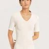 HANRO Woolen Silk Shirt 1/2 Arm -SPANX-Shop Hanro Woolen Silk Shirt 1 2 Arm weiss 071417 0795