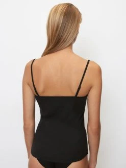 Marc O'Polo Iconic Rib Spaghetti-Top -SPANX-Shop Marc OPolo Iconic Rib Spaghetti Top schwarz 23Q1W00023 E990 1